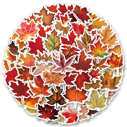 120Pcs Fall Thanksgiving Tree Maple Leaf Stickers Decals for Laptop Water Bottle Bumper Luggage Computer Skateboard Snowboard. Gifts for Kids Girls Teens