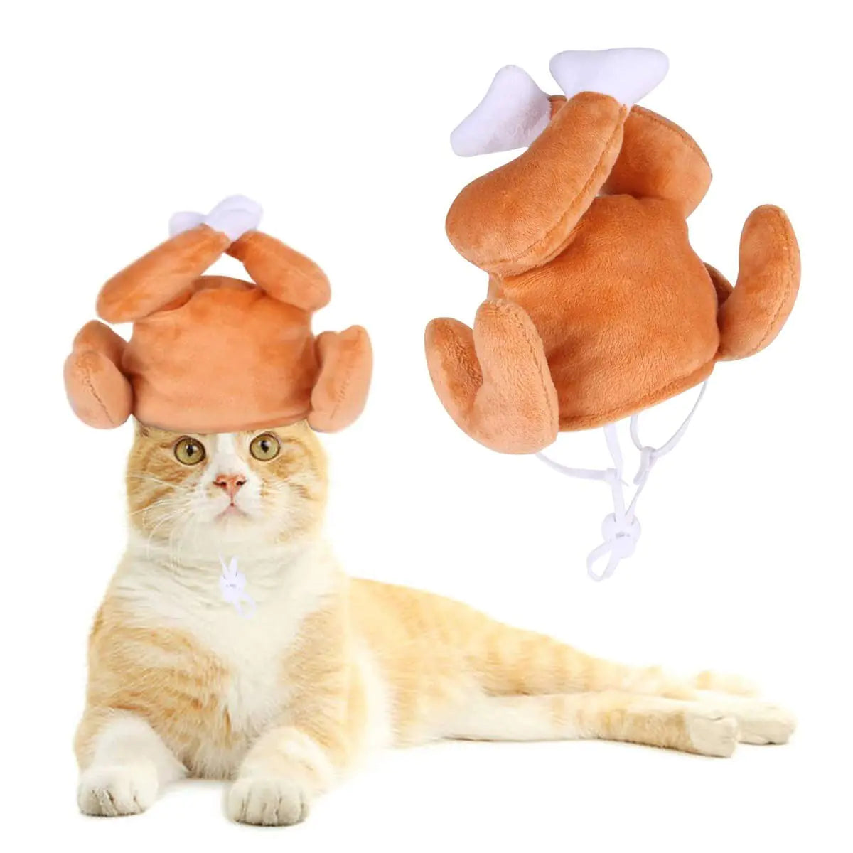 Cat Turkey Drumstick Hat Cat Small Dog Halloween Thanksgiving Turkey Drumstick Headband Headgear Costume for Small Dog Kitten