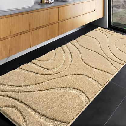 DEXDE Bathroom Rugs Runner 24 x 72 InchExtra Long Bathroom Rug Non-SlipMachine Washable Bath Mats RugBeige Soft Carpets for Bathroom Shower
