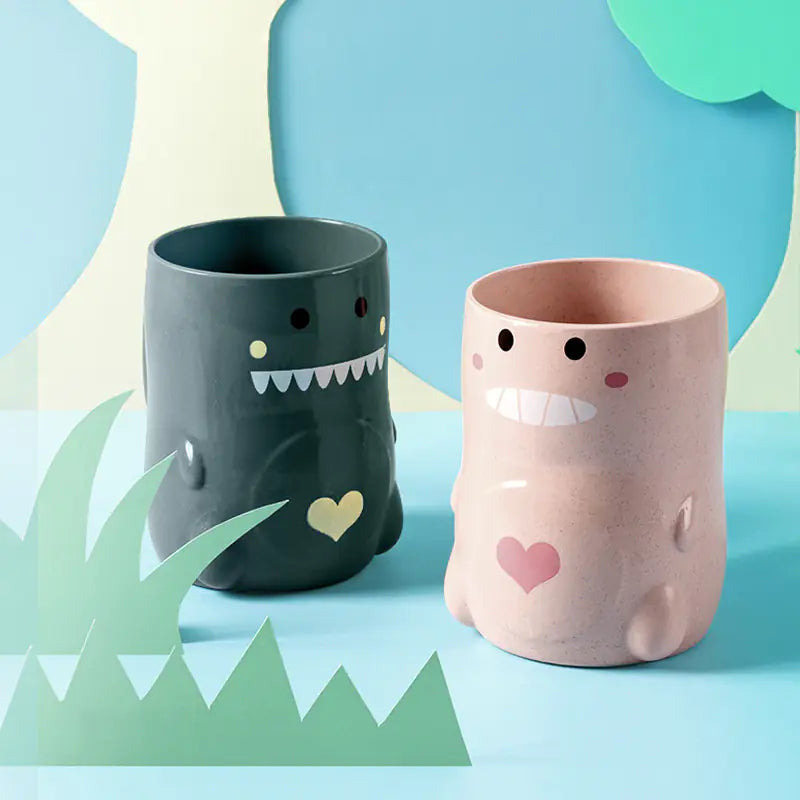Cute Bathroom Tumbler and Toothbrush Cup