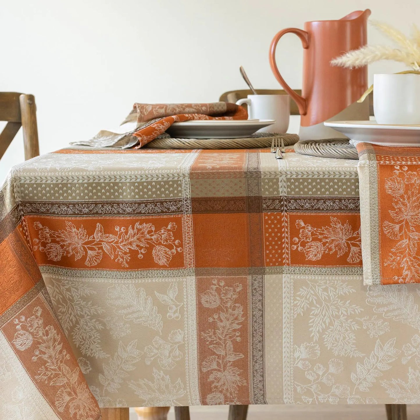 Benson Mills Heirloom Harvest Yarn Dyed Jacquard Fabric Table Cloth Fall Harvest and Thanksgiving Tablecloth (52" X 70" Rectangular Heirloom Harvest)