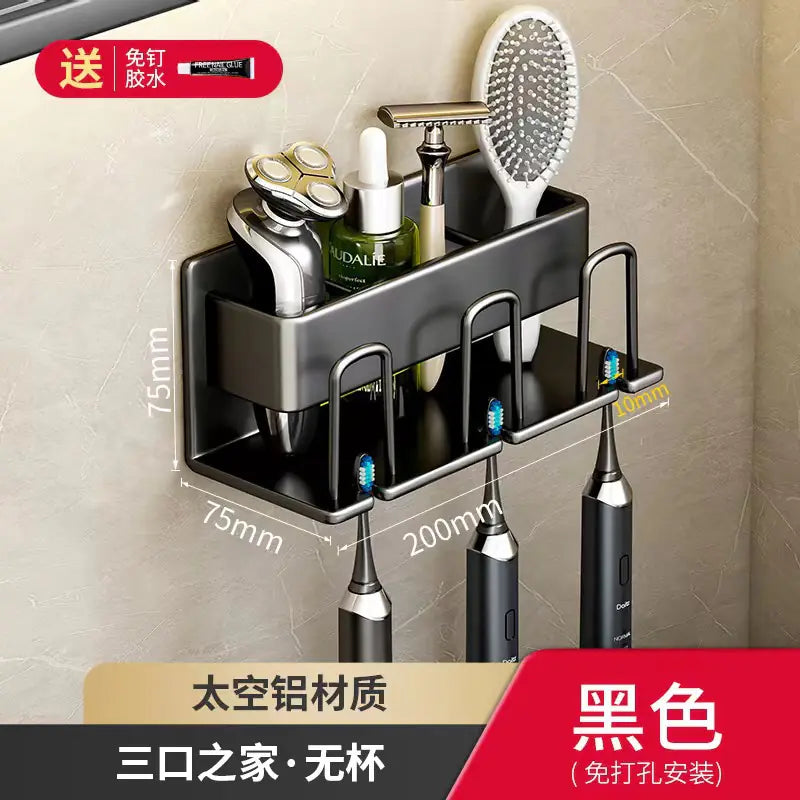 Wall-Mounted Toothbrush and Cup Holder for Bathroom