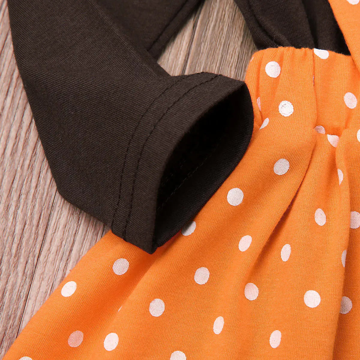 Thanksgiving Toddler Dress Set with Embroidered Turkey