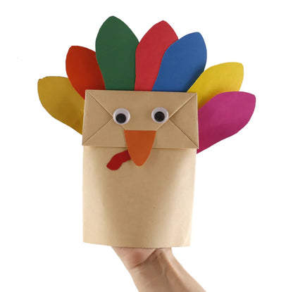 Thanksgiving DIY Turkey Puppet Craft for Kids