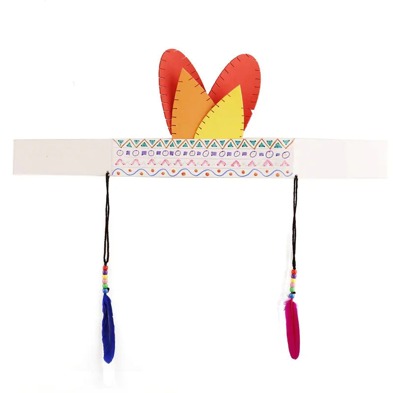Thanksgiving DIY Indian Feather Headband Craft