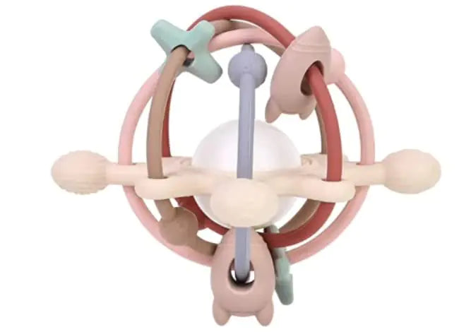 Bazzle Baby Teething Toys Rattle for Baby 0-6 Months Infants Baby Chew Toys for Sucking Needs Silicone Sensory Teething Pacifiers for Baby Baby Teether Toy 6 to 12 Months Baby Gift (Solar System)