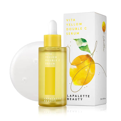 LAPALETTE Beauty Vita Yellow Double C Serum. 1.18 Fl.oz | Nourishing & Skin Firming Effects | 9 Essential Vitamins | Korean Skincare