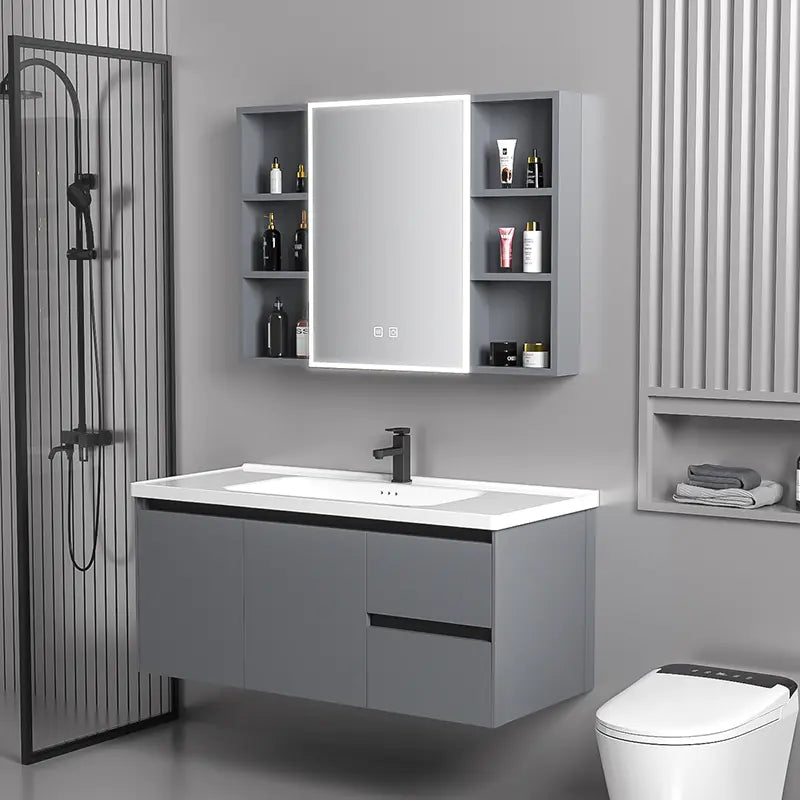 Elegant Drawer Bathroom Cabinet with Ceramic Sink Combo