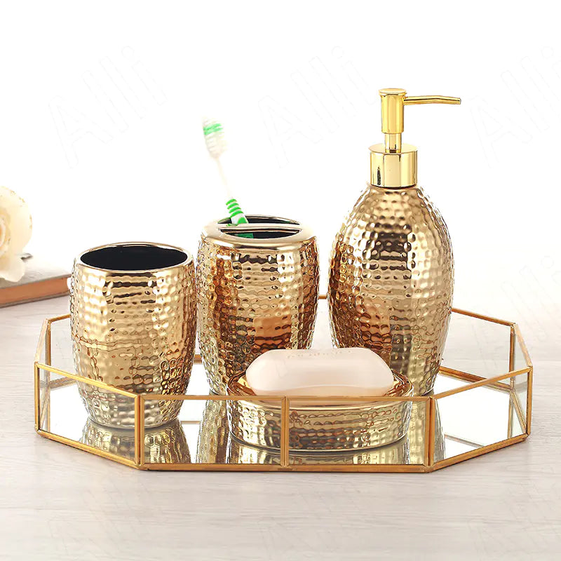 Modern Ceramic 5-Piece Bathroom Accessory Set