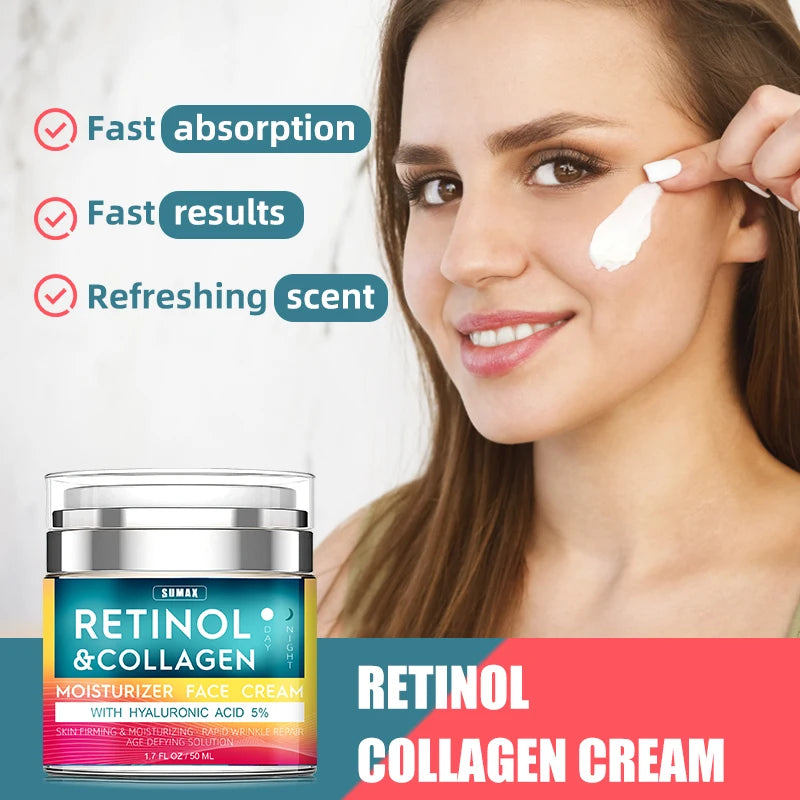 Image of Sumax Retinol Collagen Face Cream 50Ml Moisturizer With Hyaluronic 1284858600 from Edmene LLC
