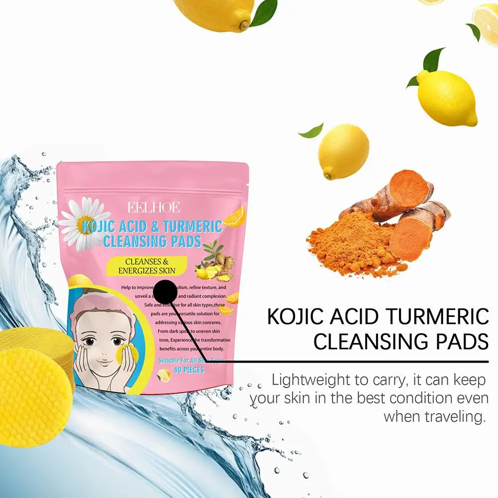 Image of 40 50Pcs Turmeric Kojic Acid Cleansing Pads Exfoliating Pads Facial 55000587 from Edmene LLC