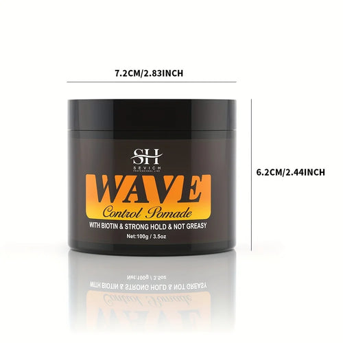 100g Waves Control Pomade Set 360 Wavy Hair Oil With Brush Natural