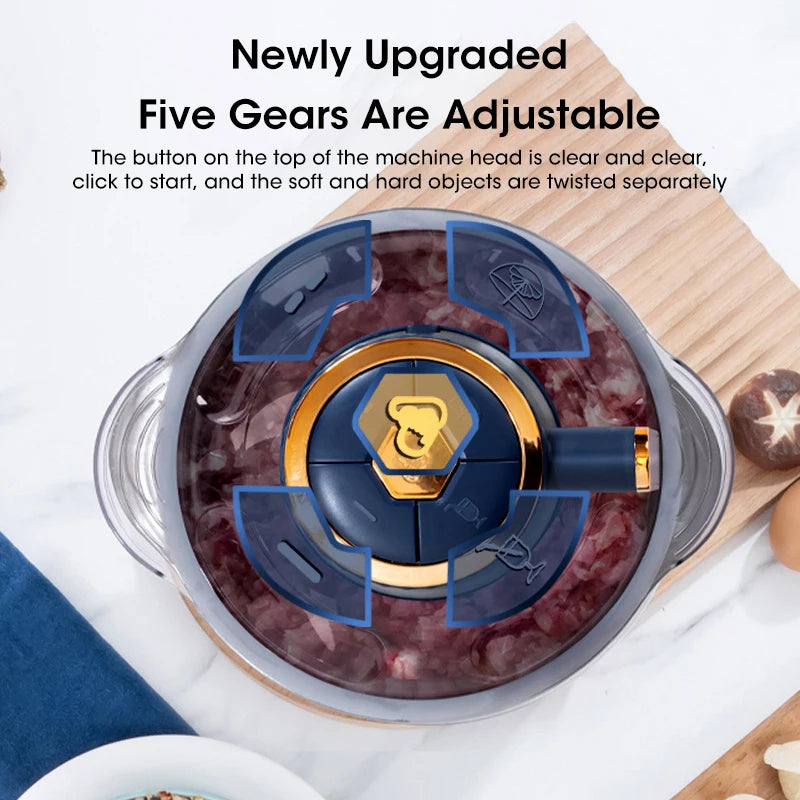 5L Electric Meat Grinders Food Crusher Stainless Steel Multifunctional