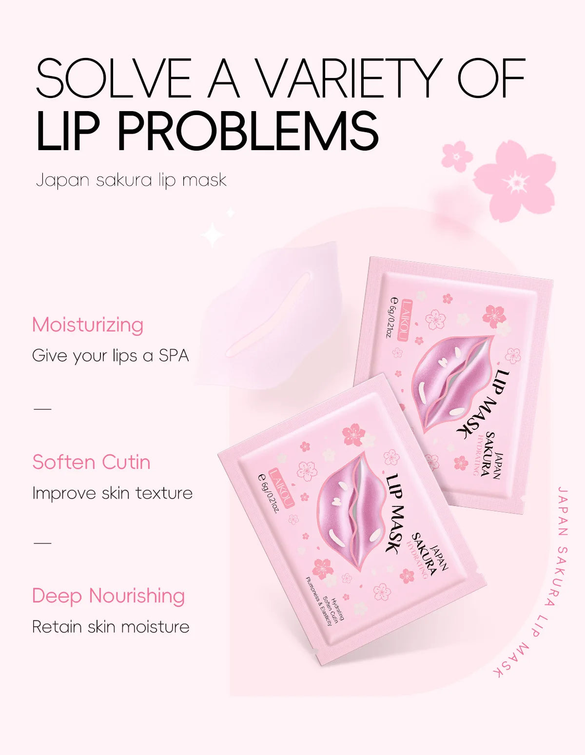 Image of Laikou Moisturizing Cherry Blossom Lip Mask Exfoliating Scrub 1738274031 from Edmene LLC