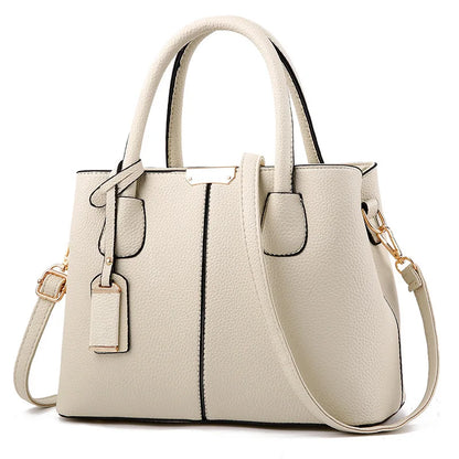 Image of Women PU Leather Handbags Ladies Large Tote Bag Female Sq... from Edmene LLC