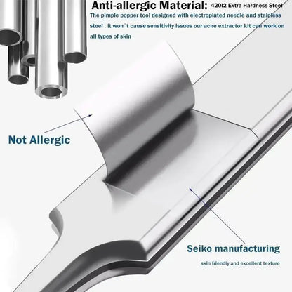 Image of 11Pcs Ingrown Hair Tweezers Acne Blackhead Removal Needles Black Dots 662138327 from Edmene LLC