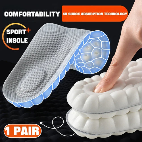 1Pair 4D Soft Shoes Insoles for Feet Plantar Fasciitis Insole Arch