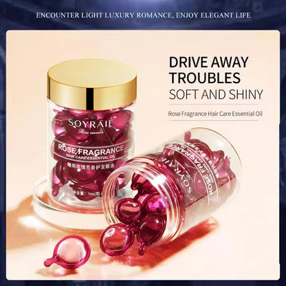 30pcs Hair Care Vitamin Capsules Rose, Lily Extract Hair Treatment Oil