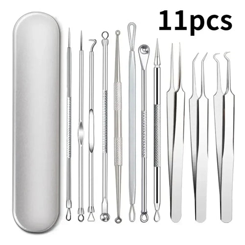 Image of 11Pcs Ingrown Hair Tweezers Acne Blackhead Removal Needles Black Dots 662138327 from Edmene LLC