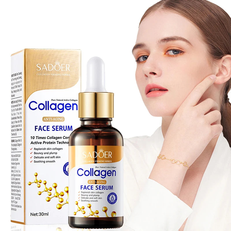 Image of 1 2 3Pcs Sadoer Collagen Face Serum Skincare Facial Essence Liquid 577054953 from Edmene LLC