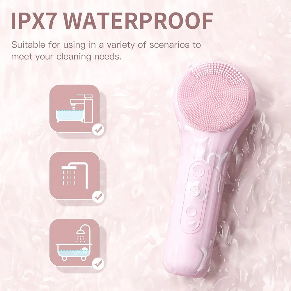 Image of Sonic Waterproof Facial Cleansing Brush Rechargeable Scrubber 1012297381 from Edmene LLC