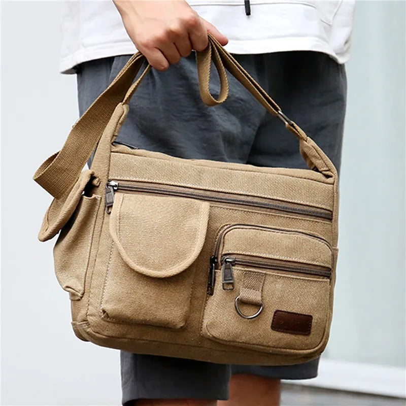 Image of Men Canvas Shoulder Bags Casual Tote Travel Mens Crossbody Bag Luxury 1578294836 from Edmene LLC