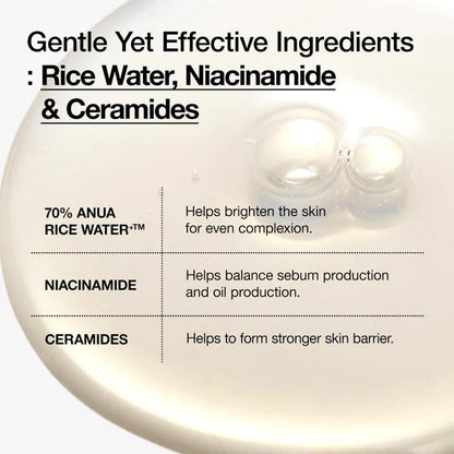 Image of Anua Rice 70 Toner Hydrating And Nourishing Suitable For Glass Skin 352617457 from Edmene LLC