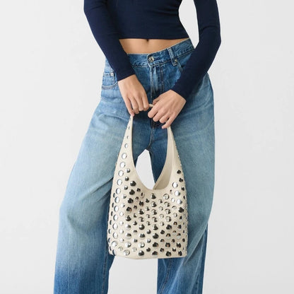 Image of Punk Style Embellished Double Faced Round Rivet Inlaid Niche Luxury 100381695 from Edmene LLC