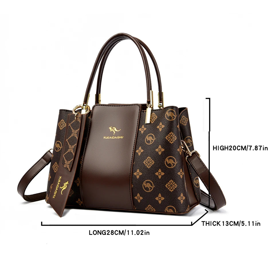 Image of Luxury Handbag Fashion Print Large Capacity Soft Leather Women 1557332631 from Edmene LLC
