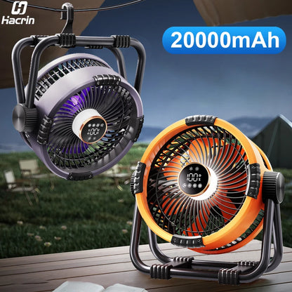 Camping Fan 20000mAh Rechargeable Portable Camping Circulator Fan