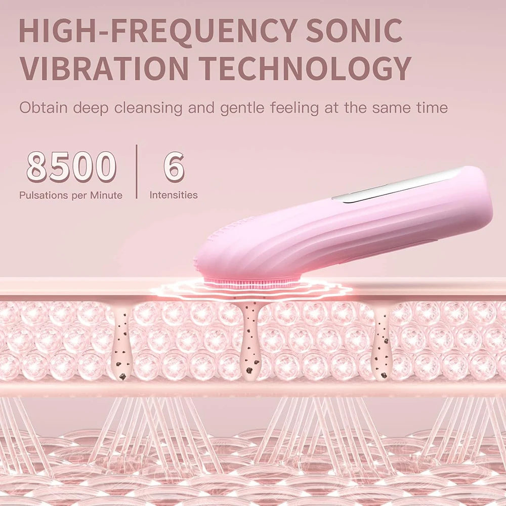 Image of Sonic Waterproof Facial Cleansing Brush Rechargeable Scrubber 1012297381 from Edmene LLC