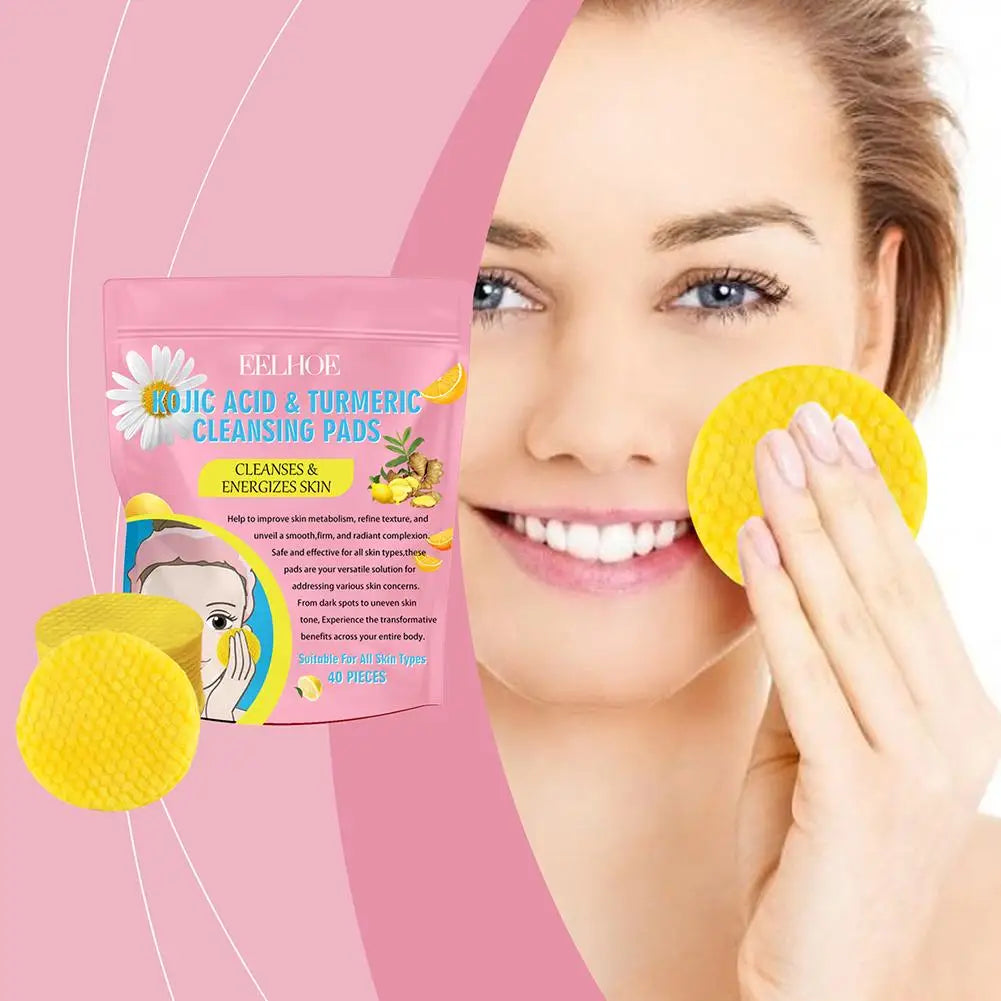 Image of 40 50Pcs Turmeric Kojic Acid Cleansing Pads Exfoliating Pads Facial 55000587 from Edmene LLC