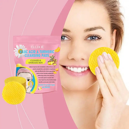 Image of 40 50Pcs Turmeric Kojic Acid Cleansing Pads Exfoliating Pads Facial 55000587 from Edmene LLC