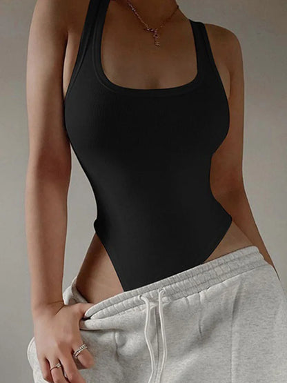 Image of Sleeveless Knit Bodysuit Hot Summer Sexy Bodycon Off Shoulder Halter 124219047 from Edmene LLC