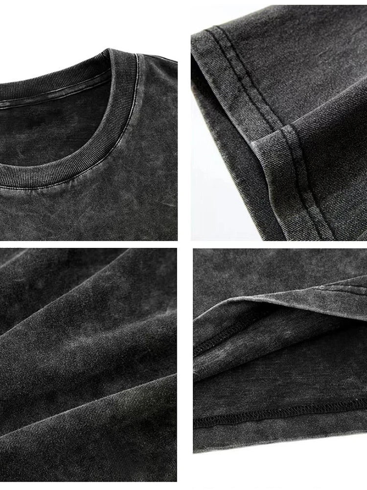 Image of 2024 Washed Vintage T Shirts Street Hip Hop Retro Punk T Shirt Women 1277622124 from Edmene LLC