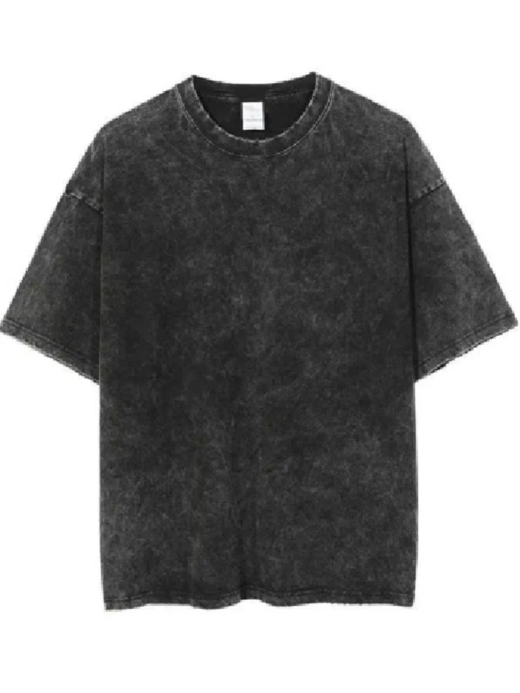 Image of 2024 Washed Vintage T-Shirts Street Hip Hop Retro Punk T ... from Edmene LLC