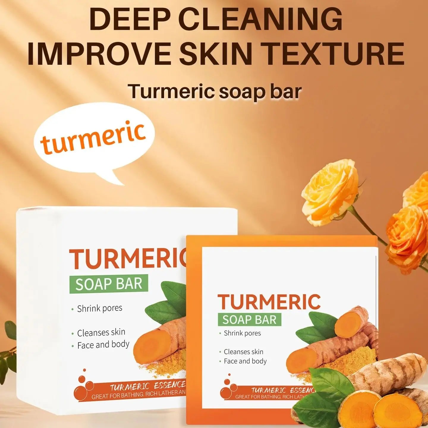 Image of Hand Made Turmeric Soap Body Cleaning Lightening Dark Underarm Leg 1326779137 from Edmene LLC