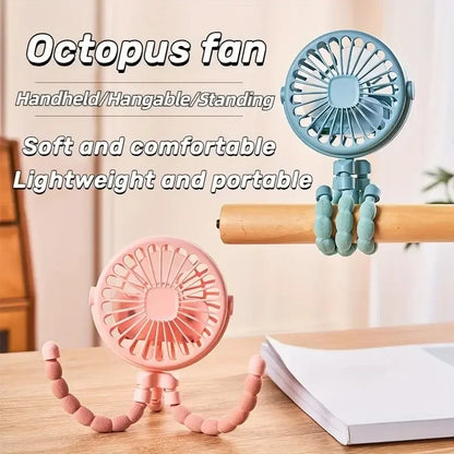 USB Rechargeable Octopus Multifunctional Mini Fan Fixable Small Fan