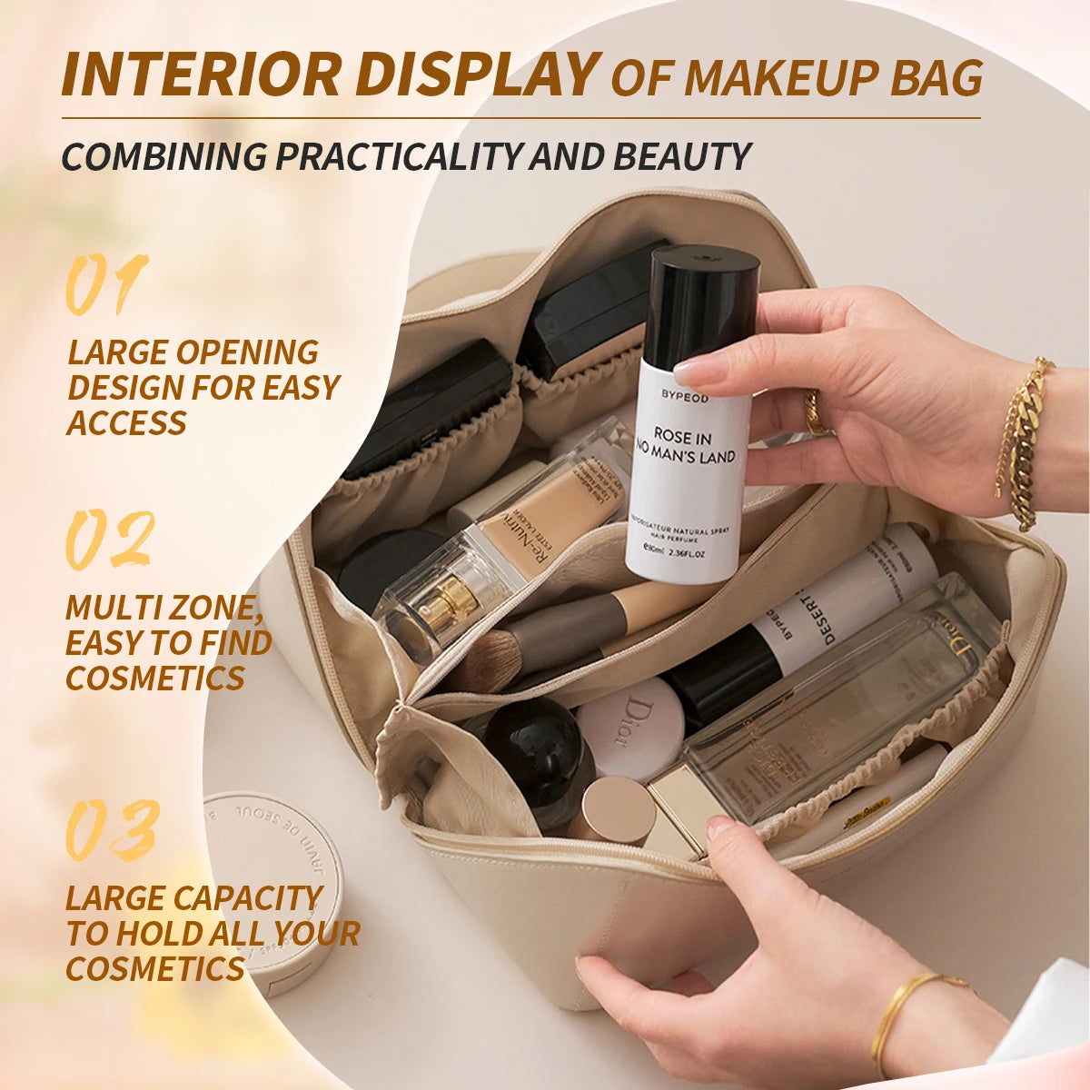 Image of Makeup Organizer Female Toiletry Kit Bag Make Up Case Storage Pouch 644624626 from Edmene LLC