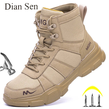 Image of Work Boots Indestructible Safety Shoes Men Steel Toe Shoes from Edmene LLC