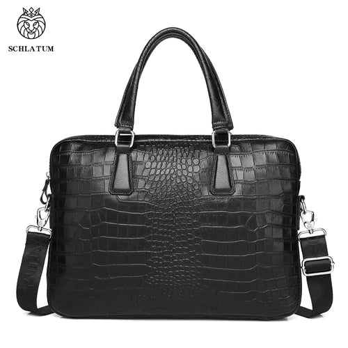 Image of Schlatum Genuine Leather Crocodile Grain Briefcases Hard For Men 15 6 1120304880 from Edmene LLC