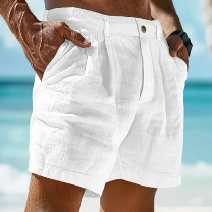 Image of Beach Holiday Linen-cotton beach shorts from Edmene LLC