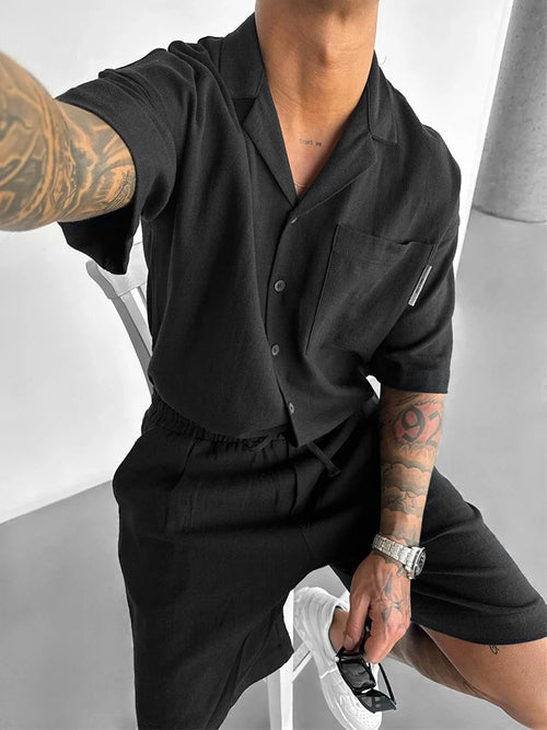 Image of Cool Comfortable Men Beach Vacation Shorts Set 1292749249 from Edmene LLC