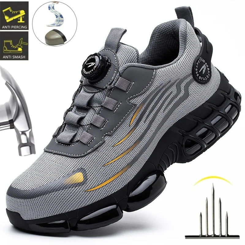 Image of Hot Rotary Buckle Work Safety Shoes For Men Air Soft Sole... from Edmene LLC