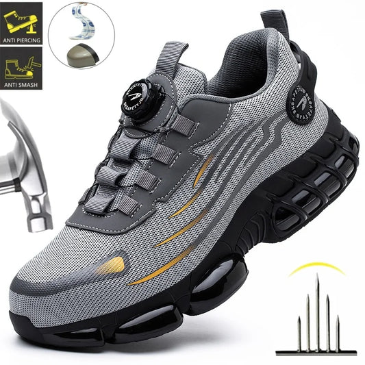 Image of Hot Rotary Buckle Work Safety Shoes For Men Air Soft Sole... from Edmene LLC
