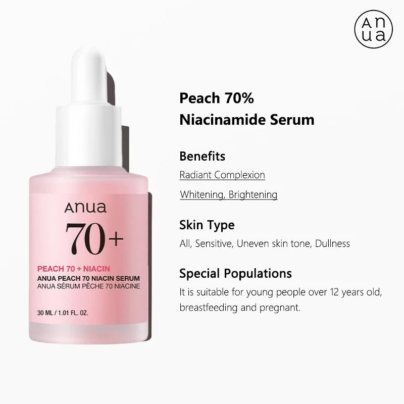 Image of Anua Peach 70 Niacinamide Face Serum Brightening Moisturizing 528683937 from Edmene LLC