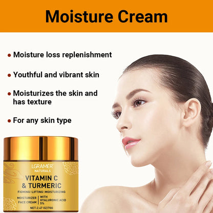 Image of Turmeric Vitamin C Face Cream Retinol Moisturizing Firming Hyaluronic 596836566 from Edmene LLC