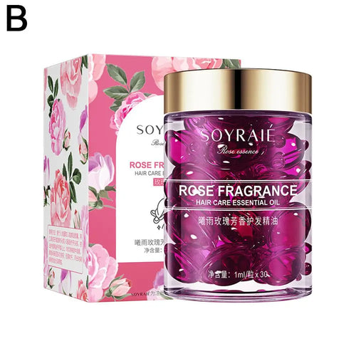 30pcs Hair Care Vitamin Capsules Rose, Lily Extract Hair Treatment Oil