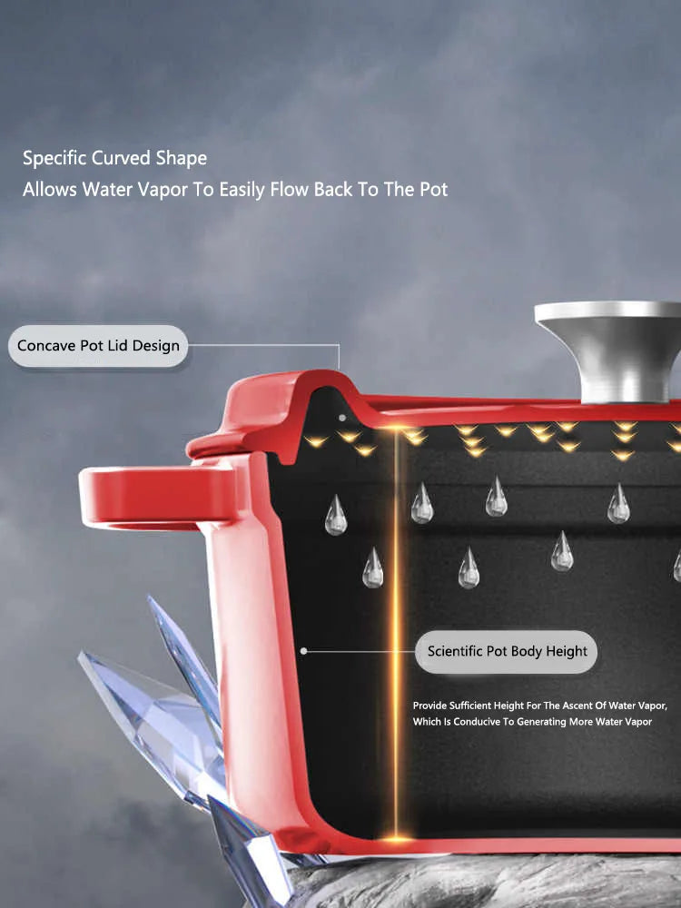 COOKER KING Cast Iron Enamel Non Stick Pot Household Stew soup Pot Gas