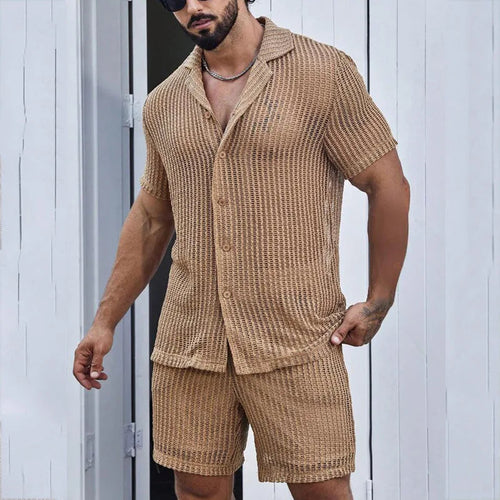 Image of Summer See Through Mens Shorts Set 1744248792 from Edmene LLC